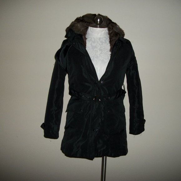 Unbranded Jackets & Blazers - New without tag. x-small. black satiny coat. belt
